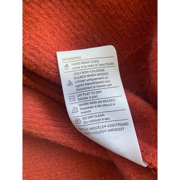 Vince 100% Cashmere Long Sleeve Sweater Top Russet Orange Womens Small MSRP $320 - Picture 8 of 10